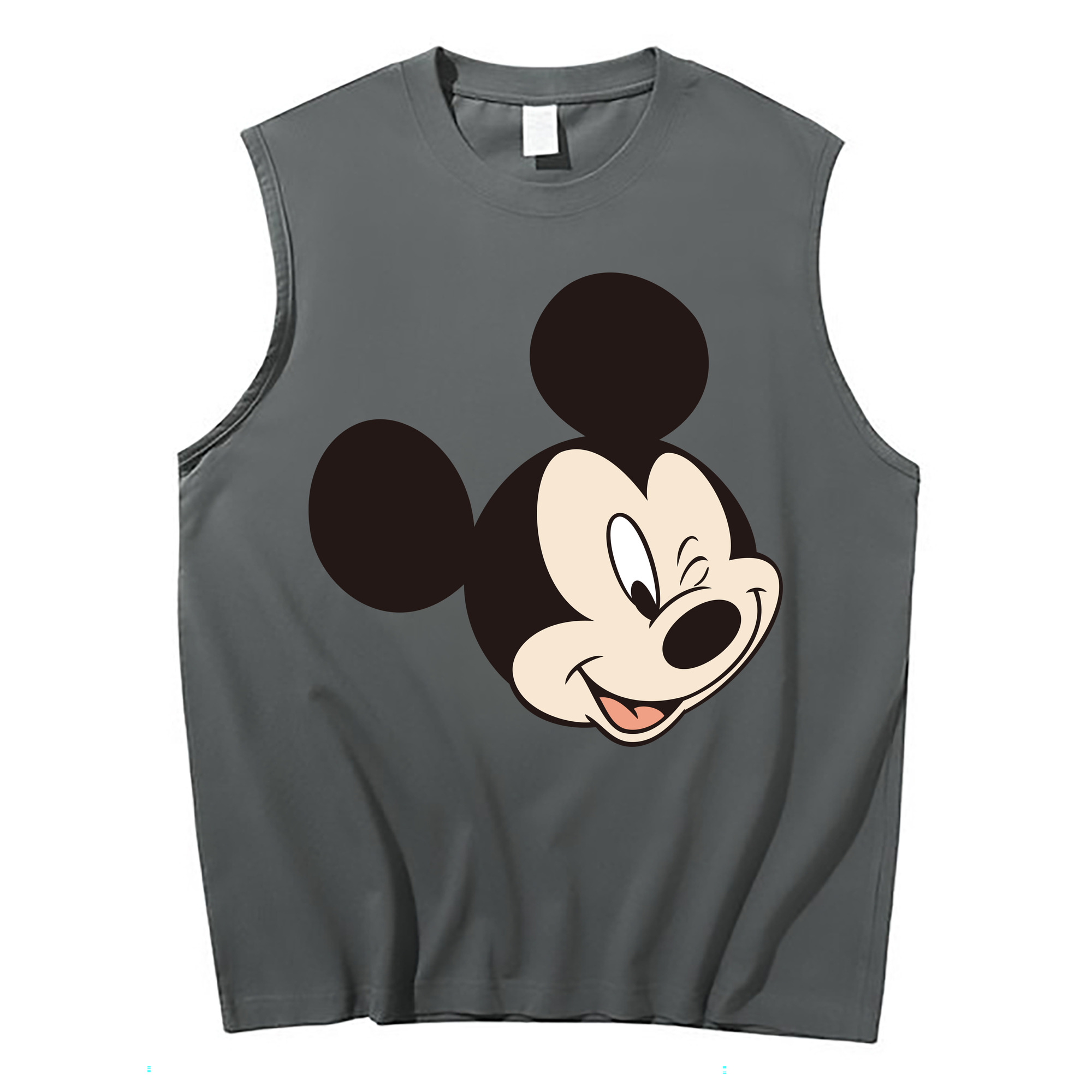 ミッキーマウス Mickey Mouse コットン100％タンクトップ（フロントプリント）